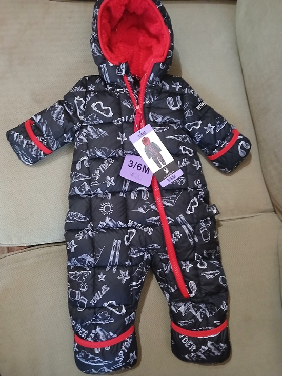 Spyder Other - Spyder Black and Red Infant Snowsuit NWT White Graphics Red Fleece Lining 3-6 M